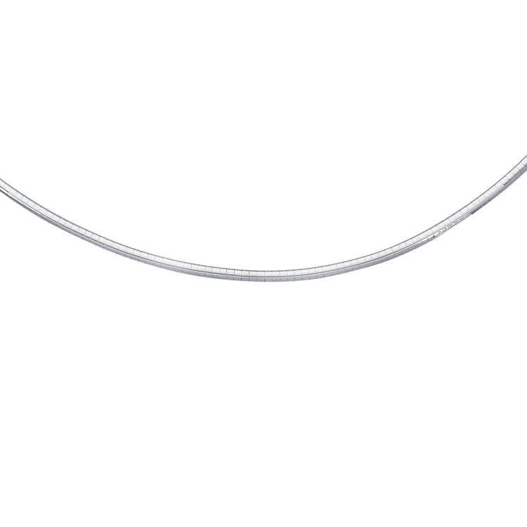 14K White Gold 18 3.3mm Classic Omega with Box Lock