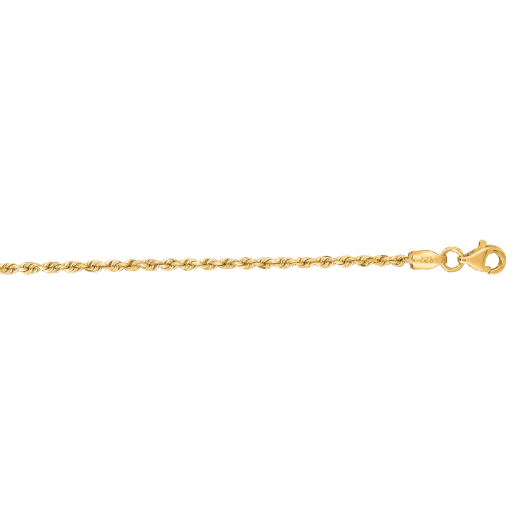 14K Yellow Gold 16 1.8mm Royal Rope Chain with Lobster Lock