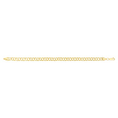 14K Yellow Gold 8 Medium Double Link Charm Bracelet