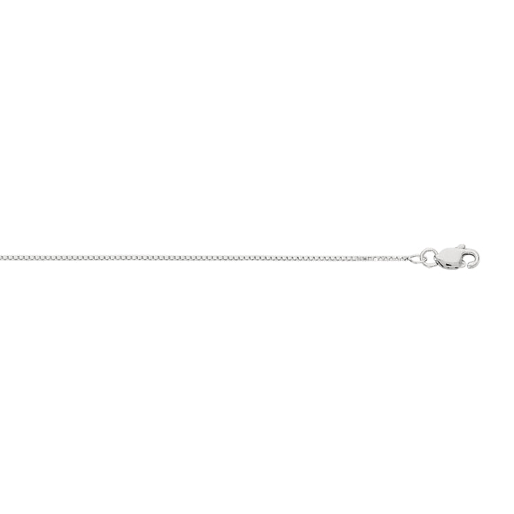 10K White Gold 0.78mm Classic Box 24 Chain with Lobster Lock