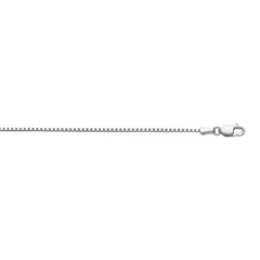 10K White Gold  1.2mm Octagonal Box 18 Chain with Lobster Lock