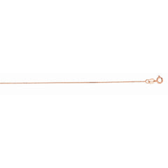 10K Rose Gold 1.1mm Diamond Cut Cable 20 Chain with Lobster Lock