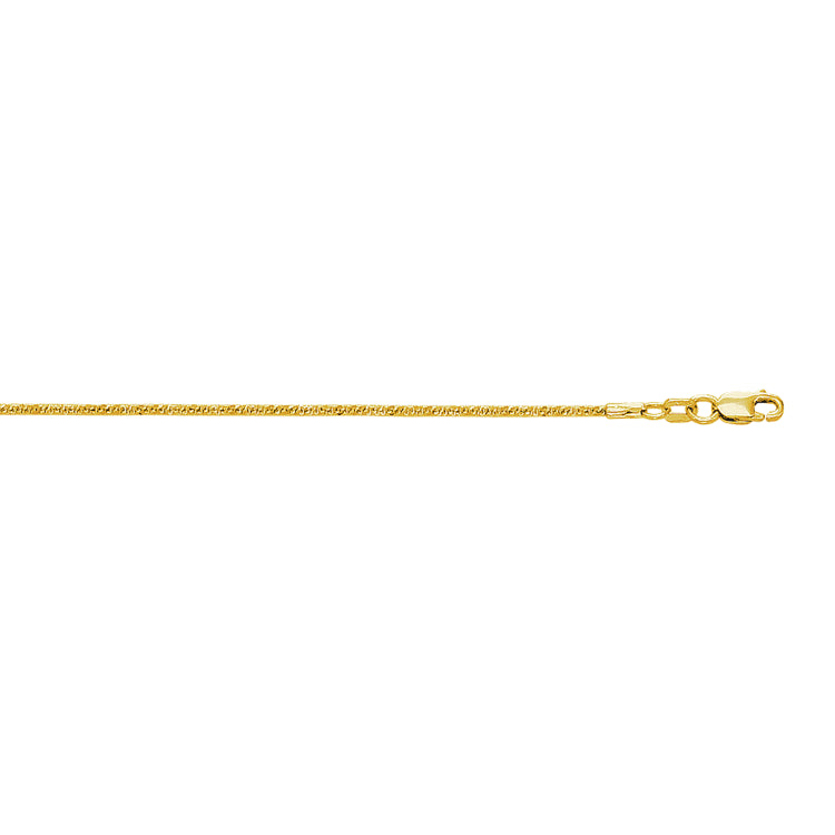10K Yellow Gold 1.5mm Sparkle 18 Chain with Lobster Lock