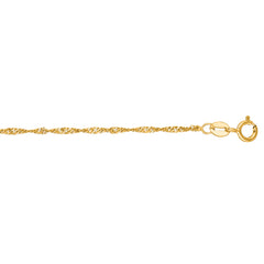 10K Yellow Gold 1.5mm Singapore 20 Chain with Spring Ring Clasp