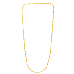 10K Yellow Gold 3.5mm Solid Diamond Cut Royal Rope 8 Chain Bracelet with Lobster Lock