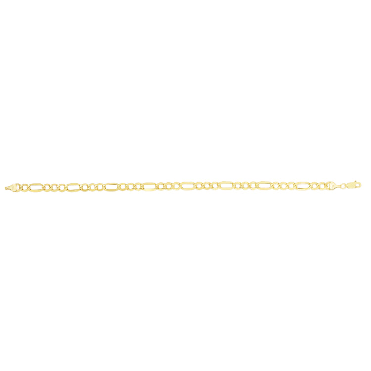 10K Yellow Gold 5.6mm Lite Figaro 18 Chain with Lobster Lock