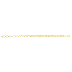 10K Yellow Gold 5.6mm Lite Figaro 18 Chain with Lobster Lock