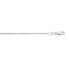 10K White Gold 1mm Gourmette 20 Chain with Lobster Lock