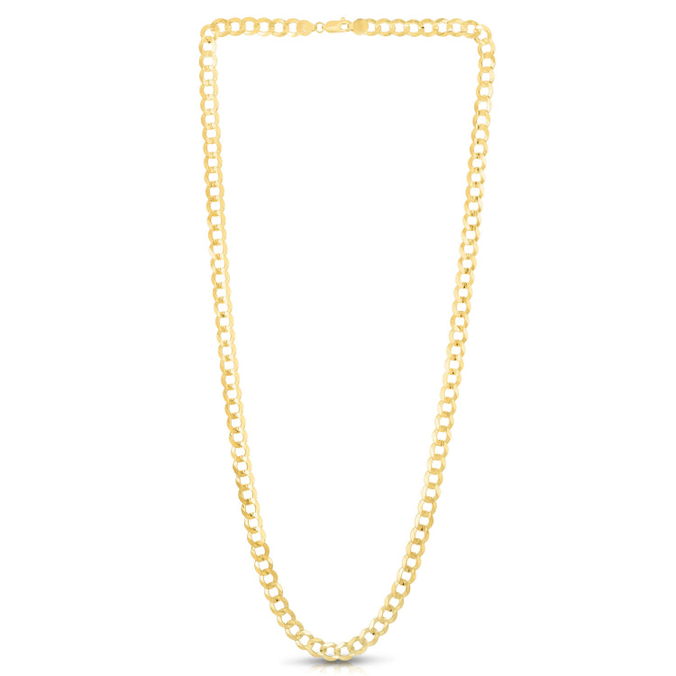 10K Yellow Gold 6.2mm Lite Comfort Curb 8 Chain Bracelet with Lobster Lock