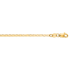 10K Yellow Gold 1.7mm Mariner 7 Chain Bracelet with Lobster Lock