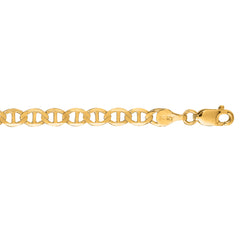 10K Yellow Gold 4.5mm Mariner 8 Chain Bracelet with Lobster Lock
