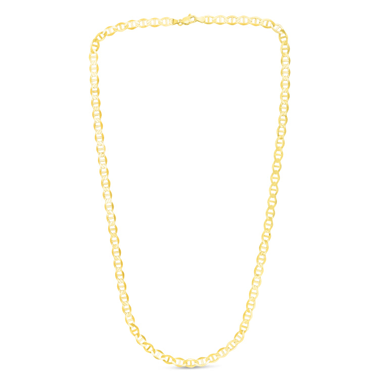 10K Yellow Gold 5.5mm Mariner 24 Chain with Lobster Lock