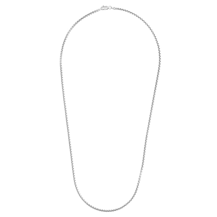 Sterling Silver 3.05mm Round Box 24 Chain with Lobster Clasp
