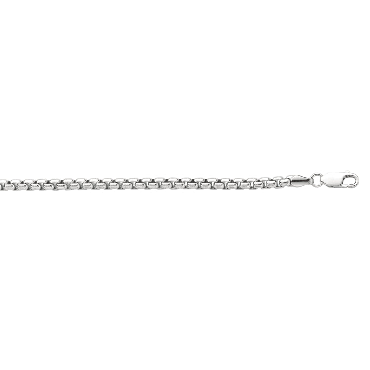 Sterling Silver 3.80mm Round Box 20 Chain with Lobster Clasp