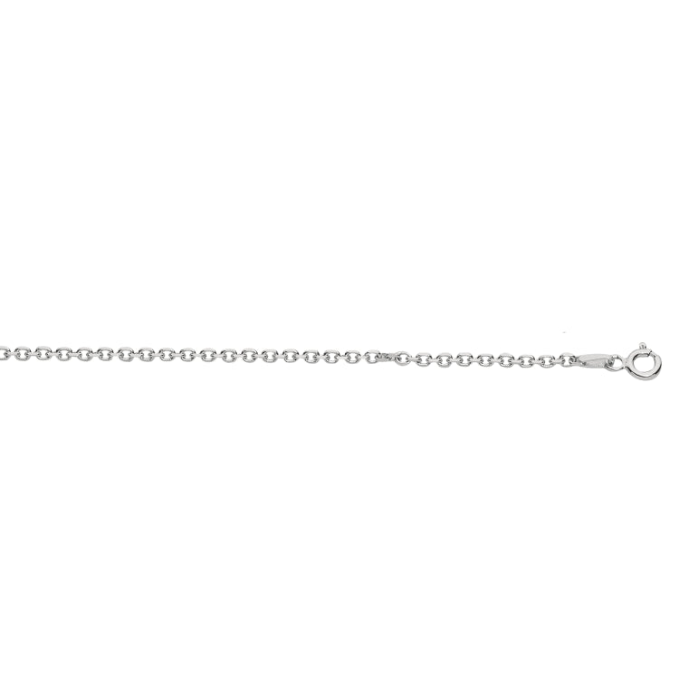 Sterling Silver 2.2mm Diamond Cut Cable 20 Chain with Lobster Clasp