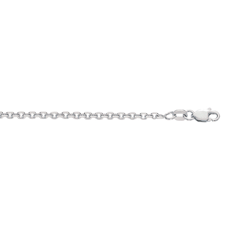Sterling Silver 2.75mm Diamond Cut Cable 18 Chain with Lobster Clasp