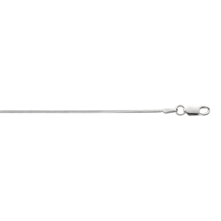Sterling Silver 1.2mm Octogonal Snake 18 Chain with Lobster Clasp
