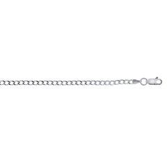 Sterling Silver 3mm Comfort Curb 16 Chain with Lobster Clasp