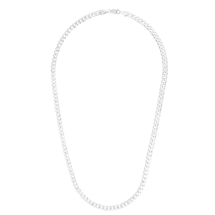 Sterling Silver 7mm Comfort Curb 20 Chain with Lobster Clasp