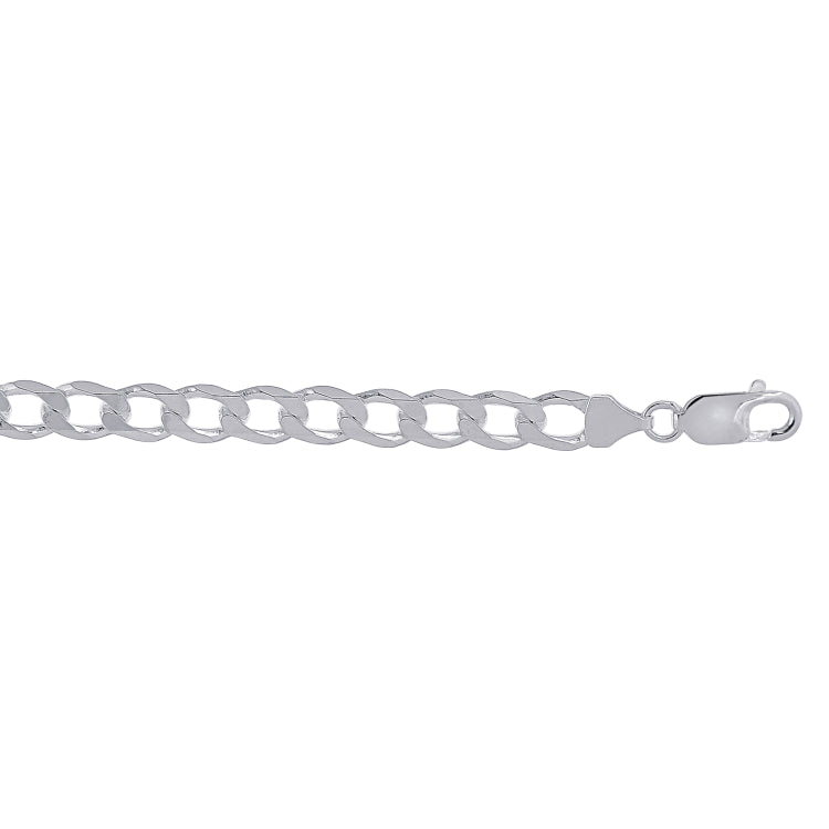 Sterling Silver 7.8mm Comfort Curb 20 Chain with Lobster Clasp