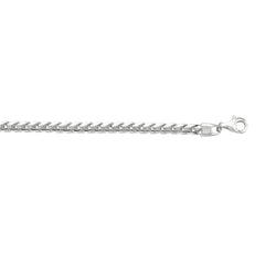 Sterling Silver 4.80mm Square Franco 24 Chain with Lobster Clasp