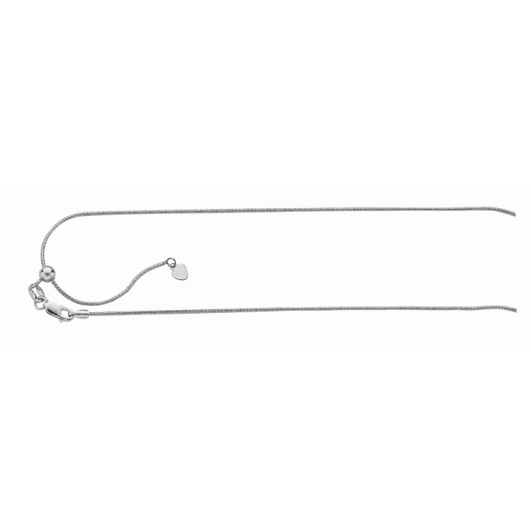 Sterling Silver 0.8mm Adjustable Snake 22 Chain with Lobster Clasp
