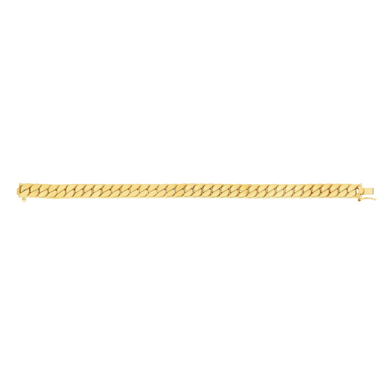 14K Yellow Gold 8 Men's Modern Curb Bracelet