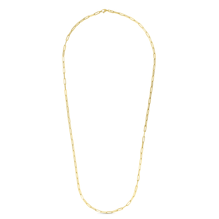 14K Yellow Gold 4.2mm Paperclip 38 Chain with Lobster Lock