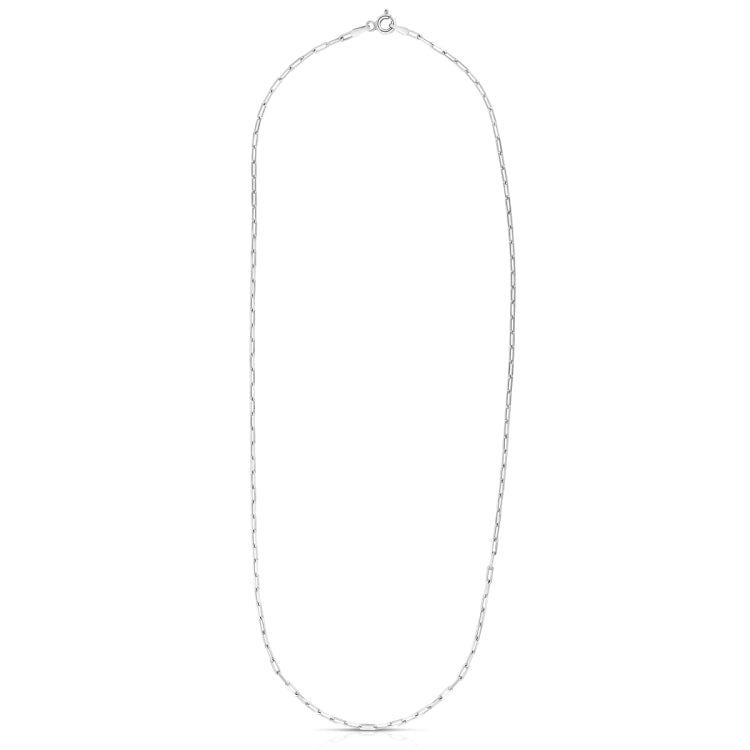 Sterling Silver 1.8mm Paperclip 18 Chain with Lobster Clasp