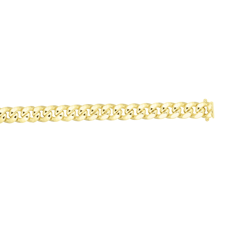 10K Yellow Gold 24 6.6mm Semi-Solid Classic Miami Cuban Chain with Box Lock