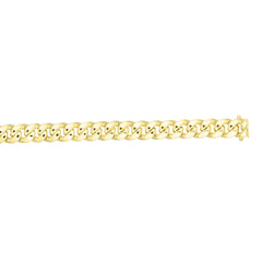 10K Yellow Gold 22' 6.6mm Semi-Solid Classic Miami Chain with Box Lock