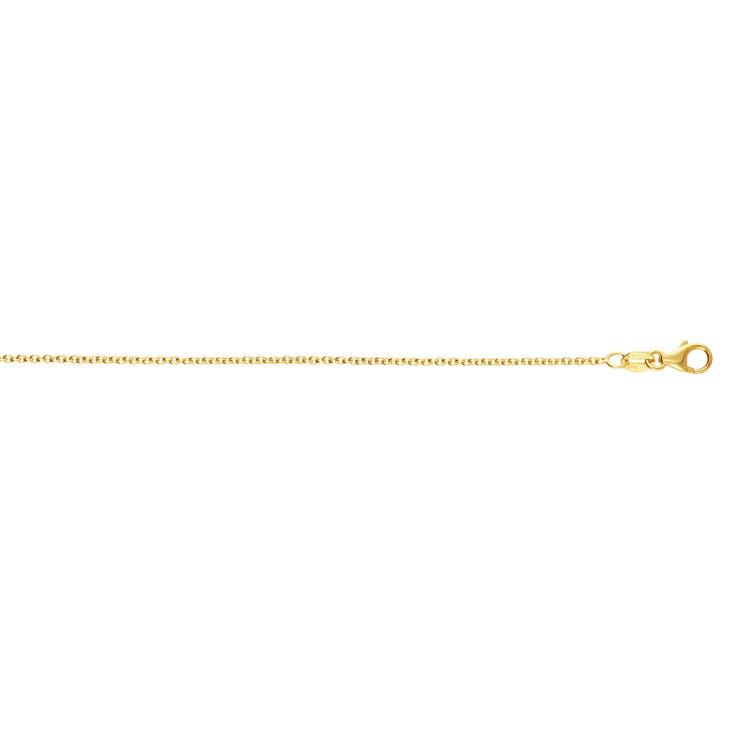 14K Yellow Gold 1.3mm Round Cable 20 Chain with Lobster Lock