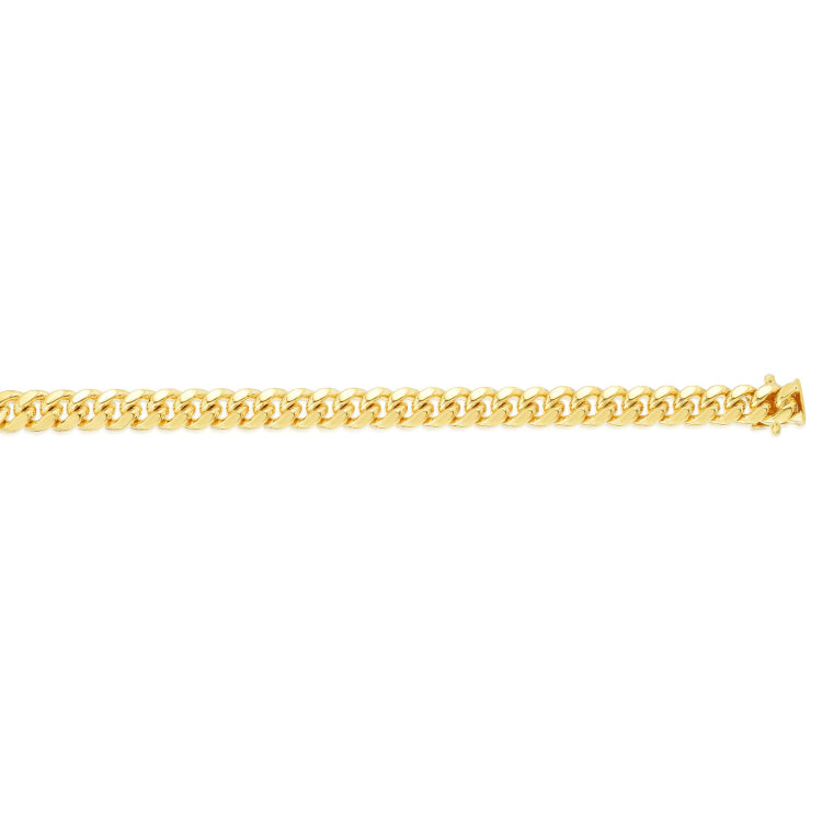 14K Yellow Gold 22 7.1mm Classic Miami Cuban Chain with Box Lock