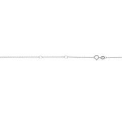 14K White Gold 0.8mm 18 Diamond Cut  Classic Cable Chain with Spring Ring Clasp