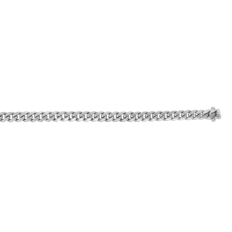 14K White Gold 26 5mm Miami Cuban Chain with Box Clasp