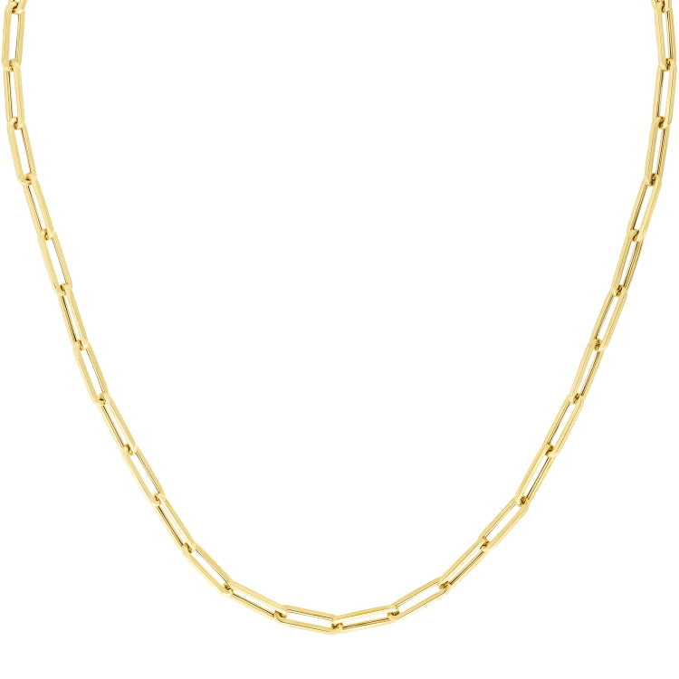 10K Yellow Gold 4.2mm Polished 18 Paperclip Necklace