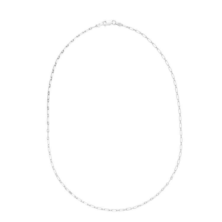 Sterling Silver 24 Paperclip Chain Necklace with Lobster Clasp.