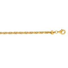14K Yellow Gold 24 5.4mm Diamond Cut Royal Rope Chain with Lobster Lock