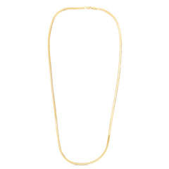 14K Yellow Gold 1.5mm Polished Beveled Herringbone 16 Chain Necklace with Lobster Clasp