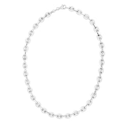 Sterling Silver 7.8mm Polished Lite Puffed Mariner 20 Chain Necklace with Lobster Clasp