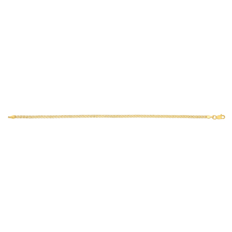 14K Yellow Gold 2.5mm Bismark 20 Chain Necklace with Lobster Clasp