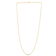 14K Yellow Gold 2mm Moon 20 Chain Necklace with Lobster Clasp