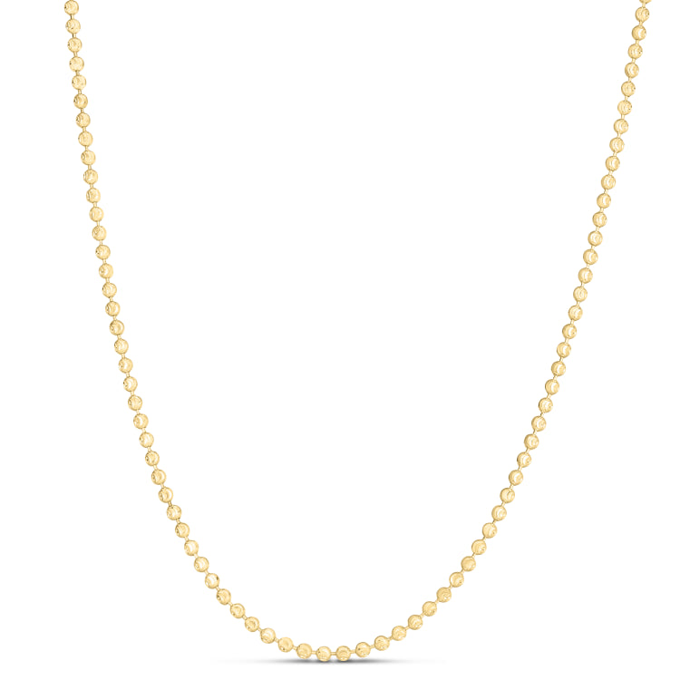 14K Yellow Gold 2.5mm Moon 16 Chain Necklace with Lobster Clasp
