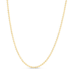 14K Yellow Gold 2.5mm Moon 16 Chain Necklace with Lobster Clasp