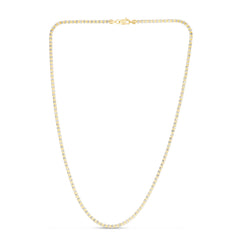 14K Two-tone Gold 20 2.7mm Fancy Ice Chain Necklace with Lobster Clasp
