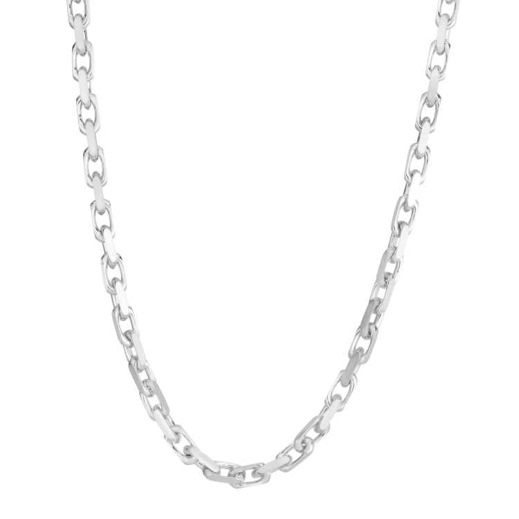 14K White Gold 22 4.8mm French Cable Chain Necklace with Lobster Clasp
