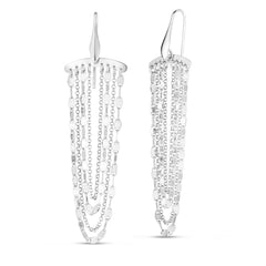 Sterling Silver Multi Strand Chain Drop Chandelier Earrings with Euro Wire
