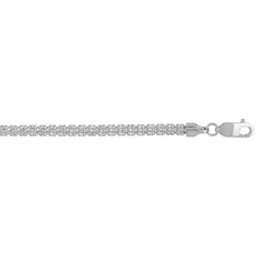 14K White Gold 3.3mm Fancy Ice 22 Chain Necklace with Lobster Clasp