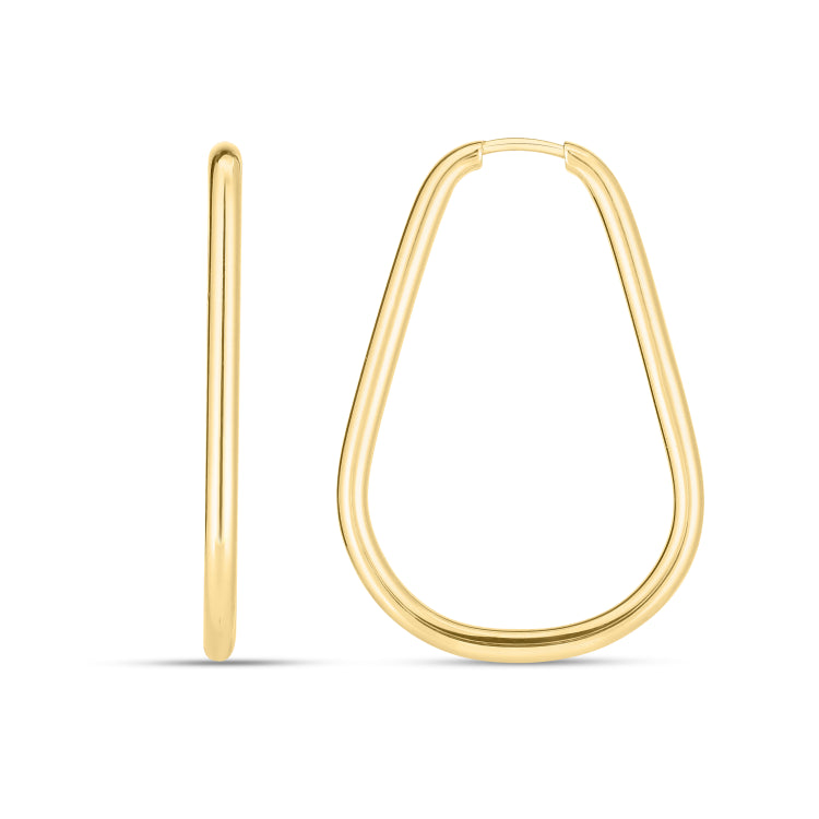 14K Yellow Gold Endless Pear Shape Hoop Earring