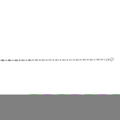 Sterling Silver 3mm 20 Moon-cut (diamond cut) Oval Bead Chain Necklace with Lobster Clasp. Item has rhodium plating.